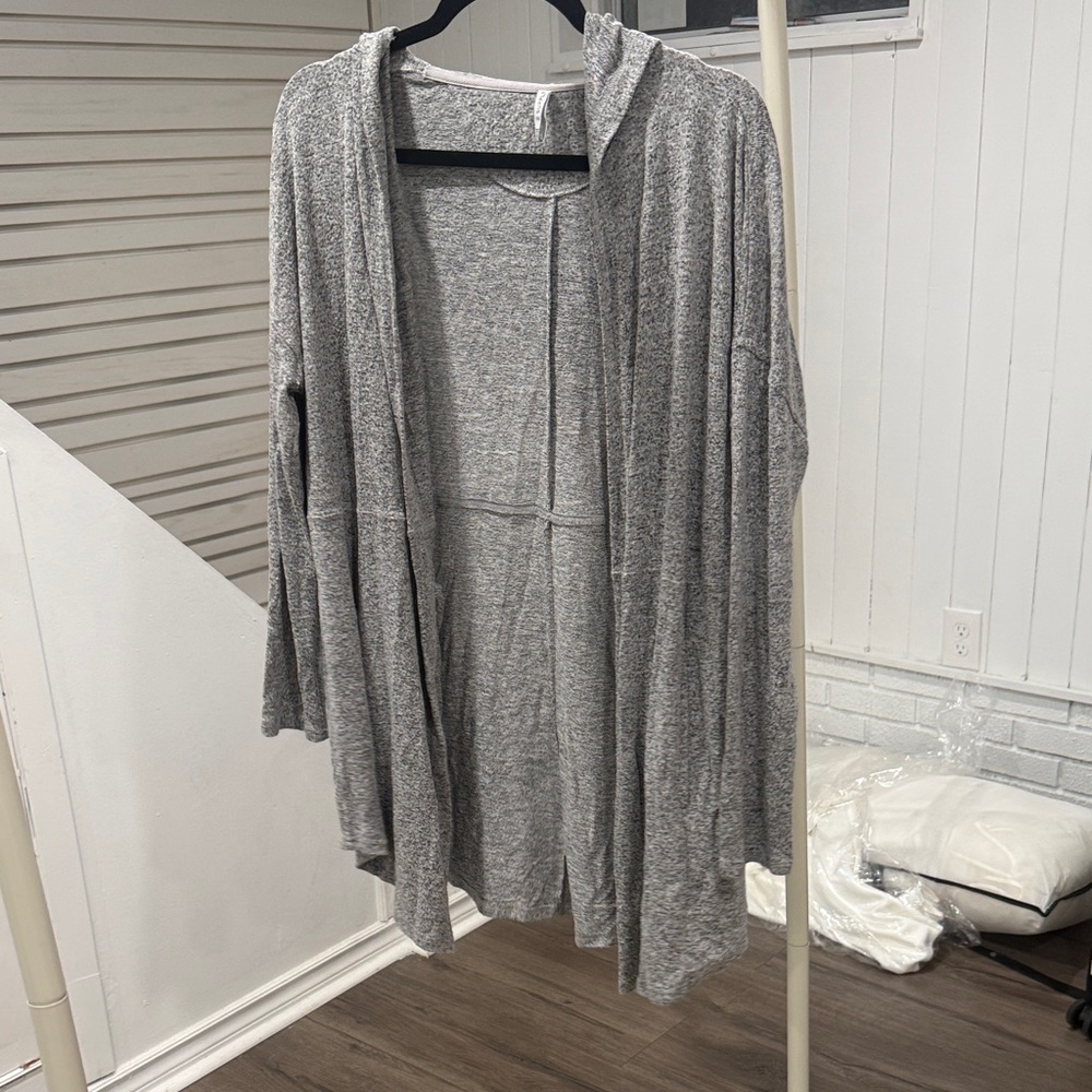 Z Supply Gray Hooded Cardigan